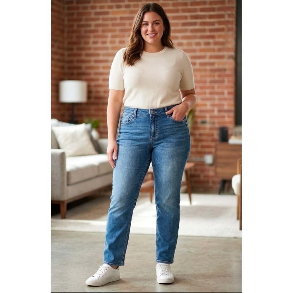 Silver Jeans Co Avery Straight Leg High Rise Jeans Size 18 36x31